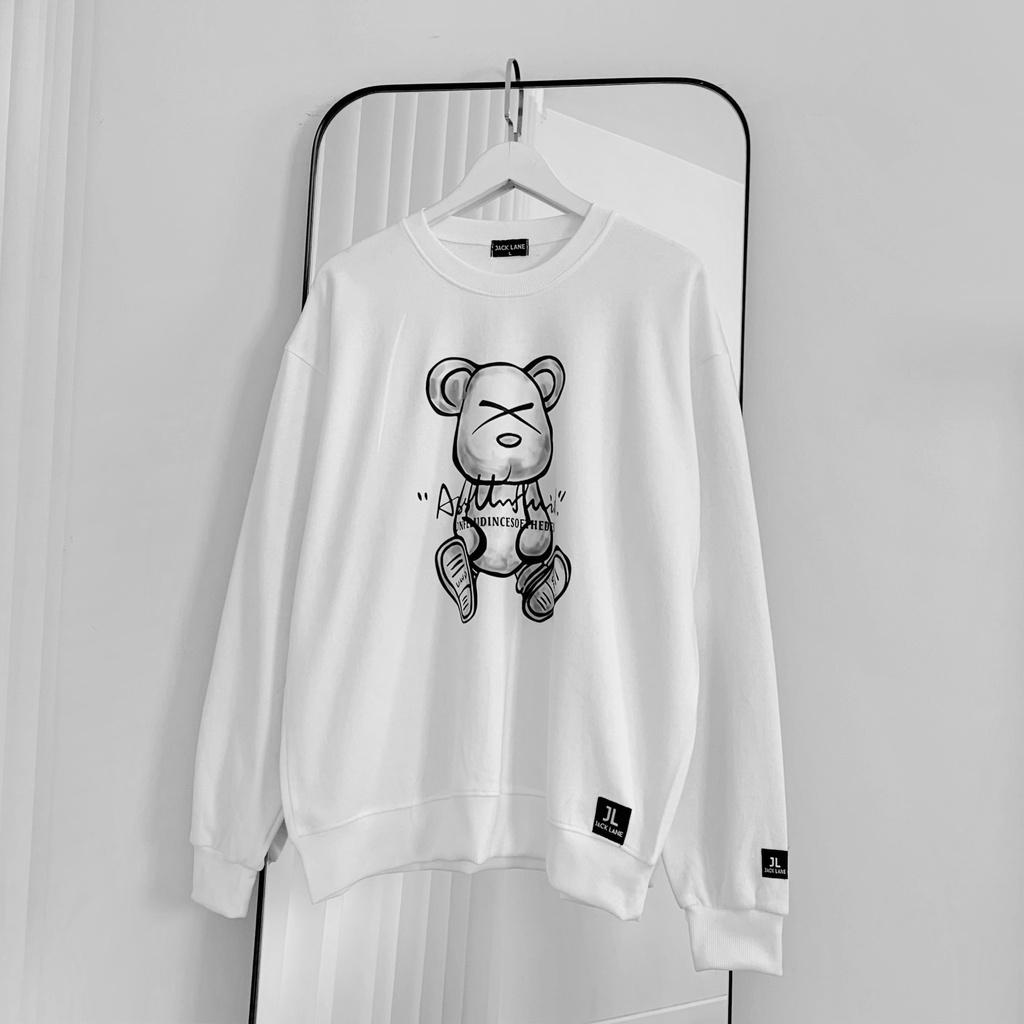 Áo Sweater JL Oversize Ex Bear, JACKLANE, Áo nỉ chui đầu Unisex Jack Lane