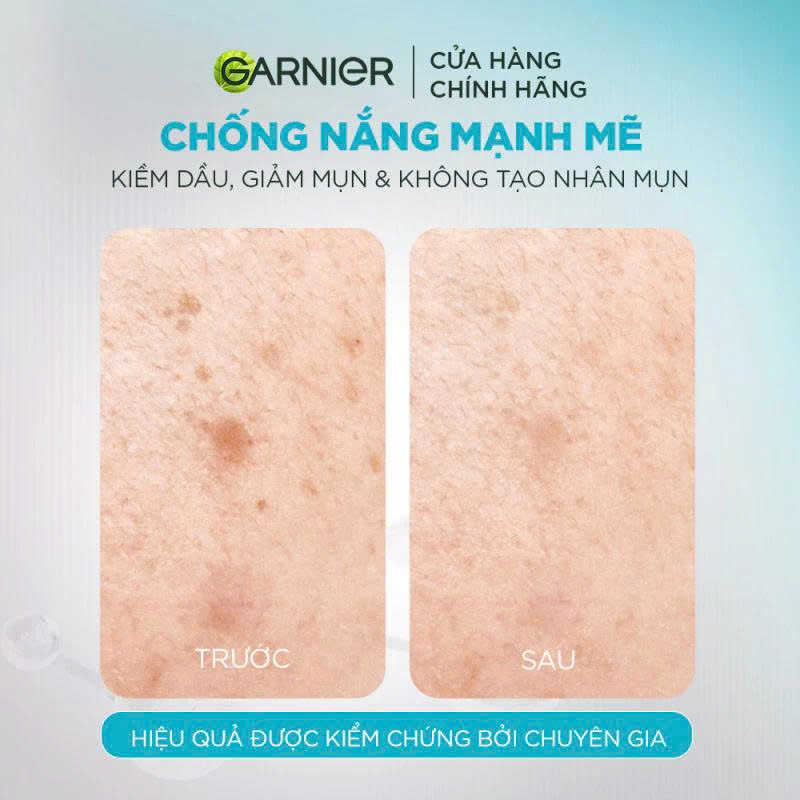 Kem Chống Nắng Garnier Phổ Rộng Kiềm Dầu Đến 12H &amp; Hỗ Trợ Giảm Mụn Spf 50+PA++++ 30ML