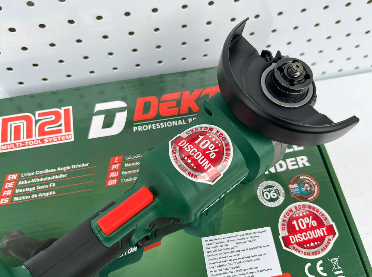 MÁY MÀI GÓC SỬ DỤNG PIN 21V 100mm DEKTON M21-AG100BTV - HÀNG CHÍNH HÃNG