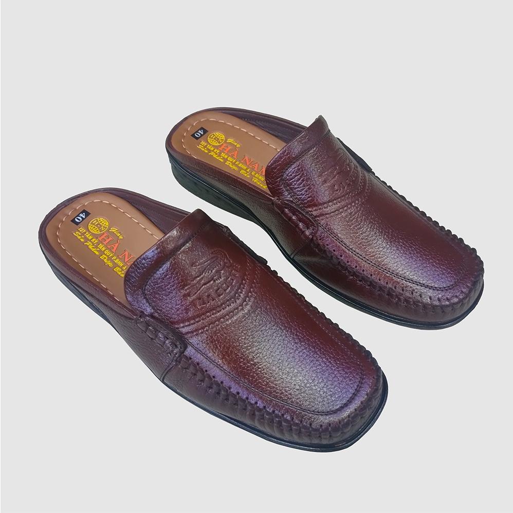 Dép Bít Mũi Nam Da Bò Thật HÀ NAM Cao Cấp GSB20105