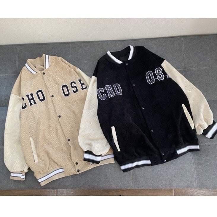 Áo Khoác bomber áo varsity jacket CHOOSSE chất nhung tăm cao cấp 2 lớp đẹp thời trang phng cách trẻ trung