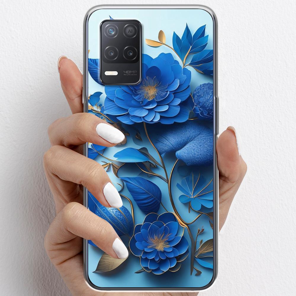 Ốp lưng cho Realme 8 , Realme 8  nhựa TPU mẫu Hoa xanh dương