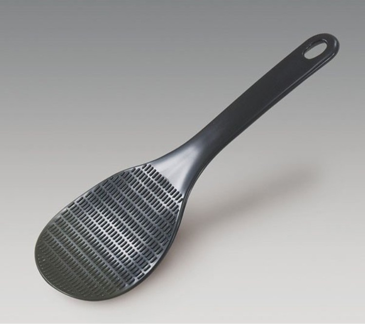 Muôi cơm kháng khuẩn, chống dính Sanada Black 22cm hàng Made in Japan