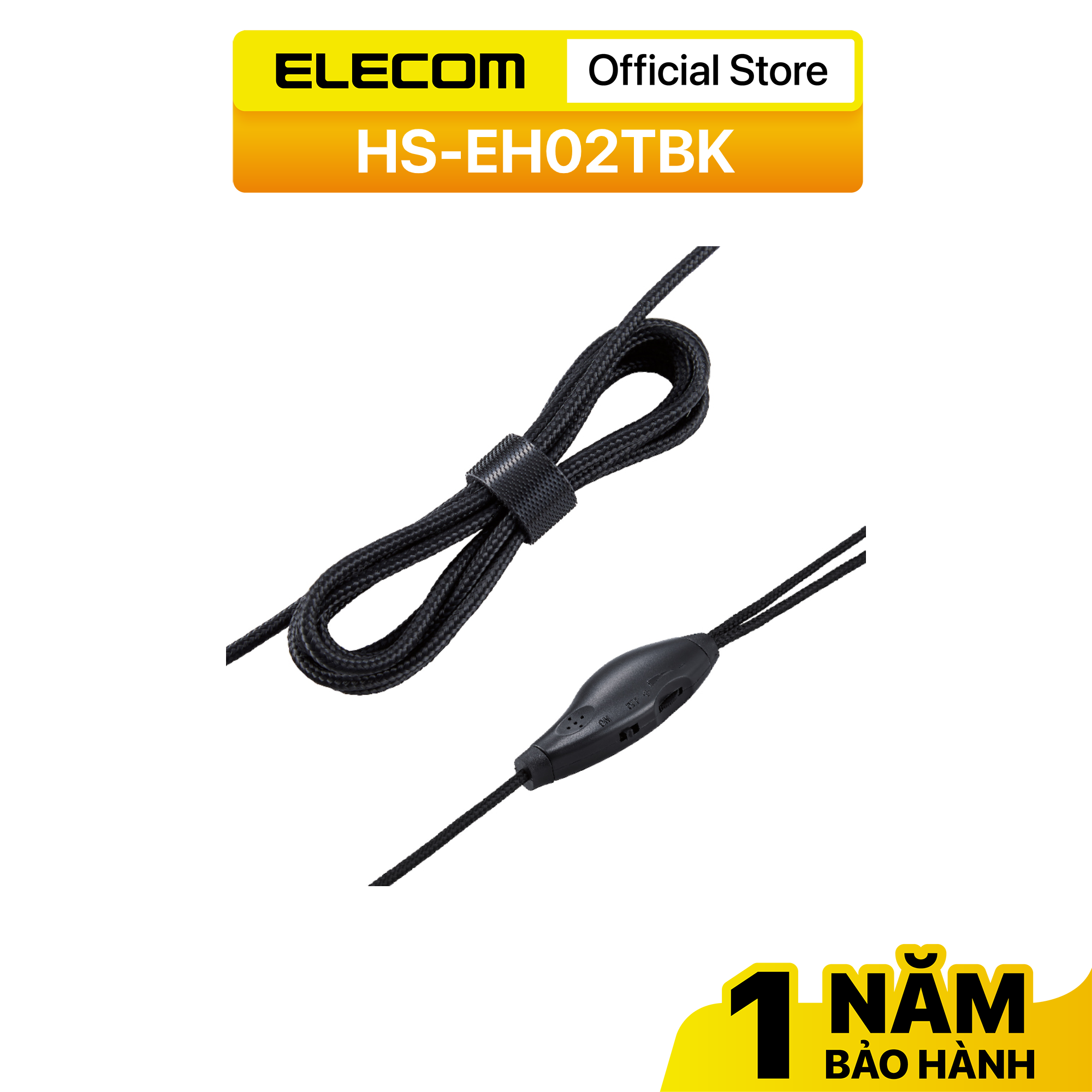 Tai nghe micro đàm thoại móc vành tai ELECOM HS-EH02T - Hàng chính hãng