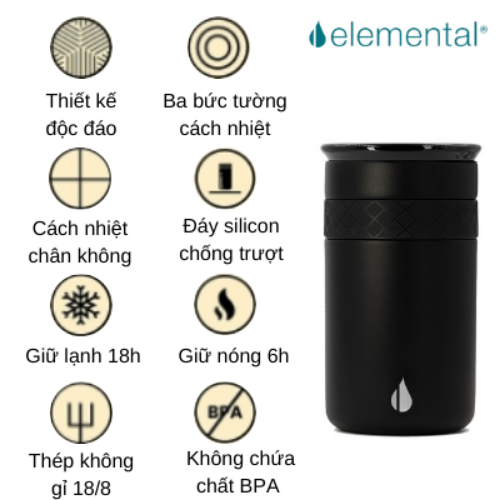 [HÀNG CHÍNH HÃNG] LY GIỮ NHIỆT ARTISAN ELEMENTAL (360ML), LY NHẬP KHẨU MỸ, ĐẠT CHUẨN FDA HOA KỲ, THÉP 304 KHÔNG GỈ, GIỮ NÓNG LẠNH