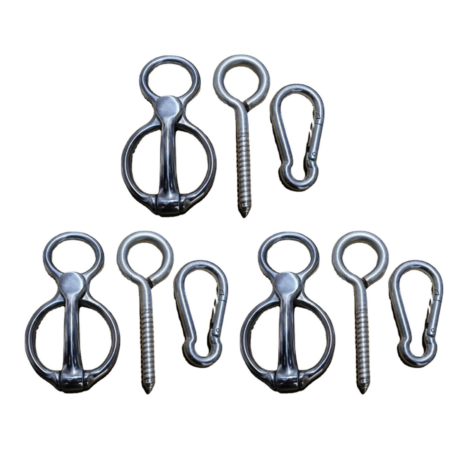 3Sets Horse Tie Rings Horse Tack Supplies Snap Buckle Safety Horse Accessory