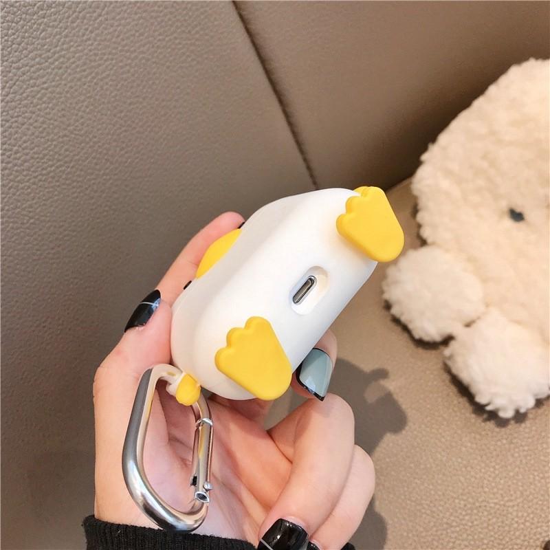 Vỏ Ốp Case dành cho Airpod Pro Chú Vịt Con Đáng Yêu chống va đập trầy xước có móc đeo