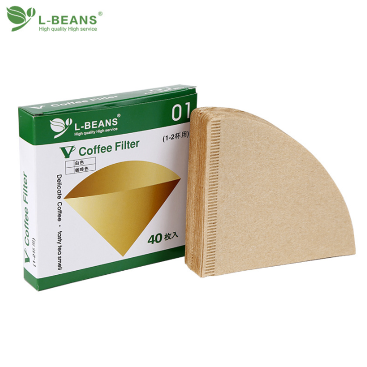 Giấy lọc cà phê loại 2 lớp 40 tờ 1 hộp nhãn hiệu L-beans V01 và V02 - HÀNG CHÍNH HÃNG