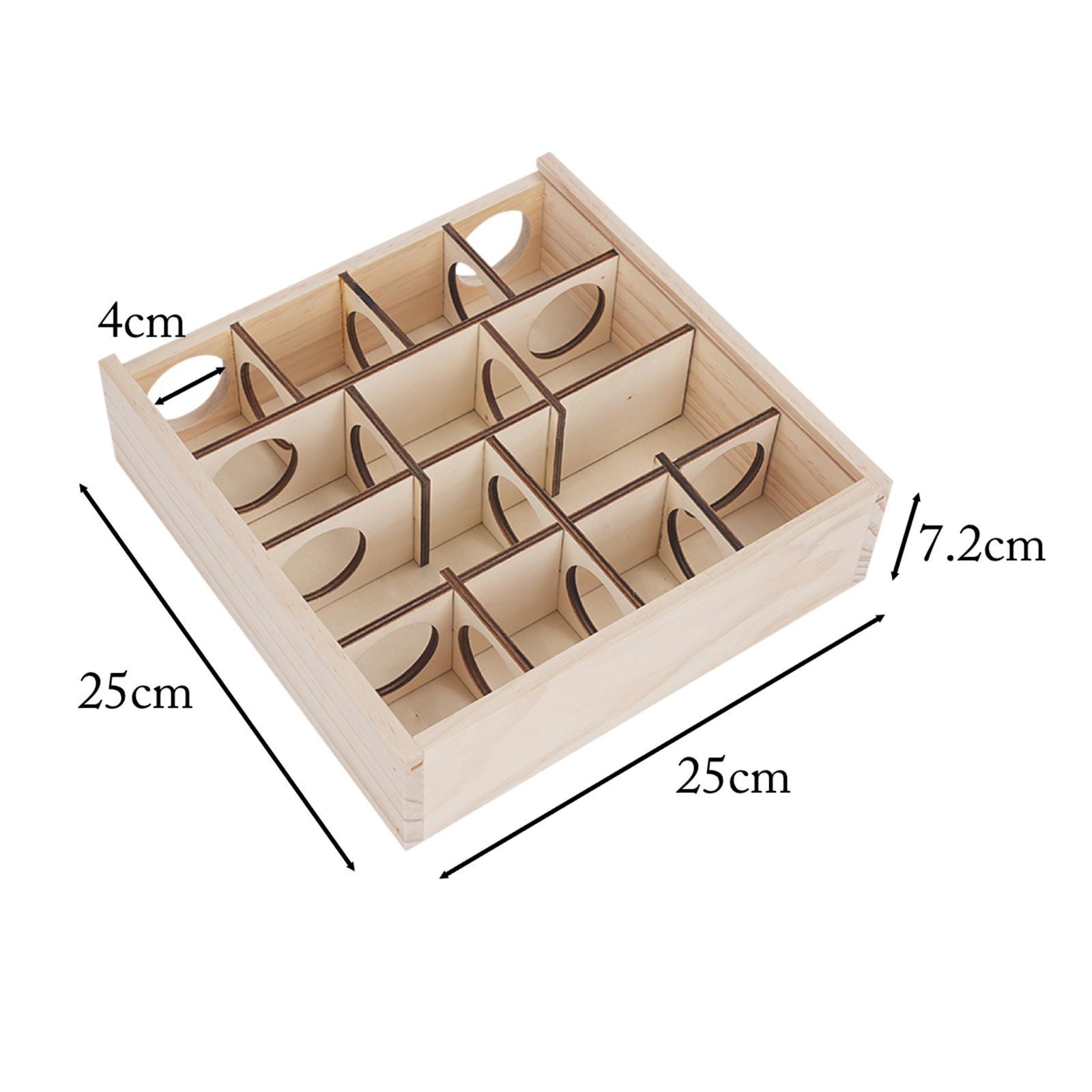 Pet Hamster House Tunnel Toy Wooden Maze Small Animal Multi Chamber Removable Cover Hideout for Dwarf Hamsters Tiny Gerbils