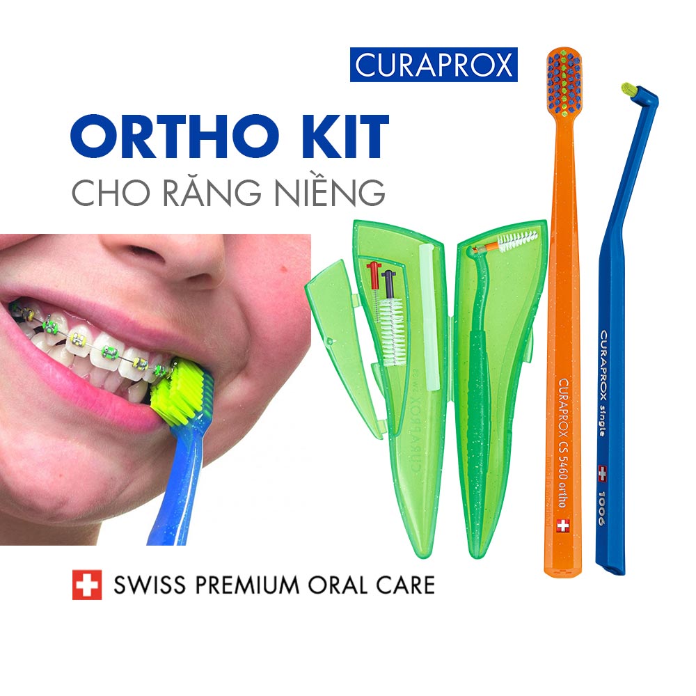 Bộ chăm sóc răng niềng Curaprox Ortho Kit (Màu ngẫu nhiên