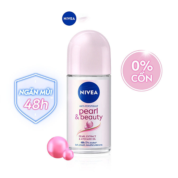 Lăn Ngăn Mùi NIVEA Pearl &amp; Beauty Ngọc Trai Quyến Rũ (50ml) - 83735