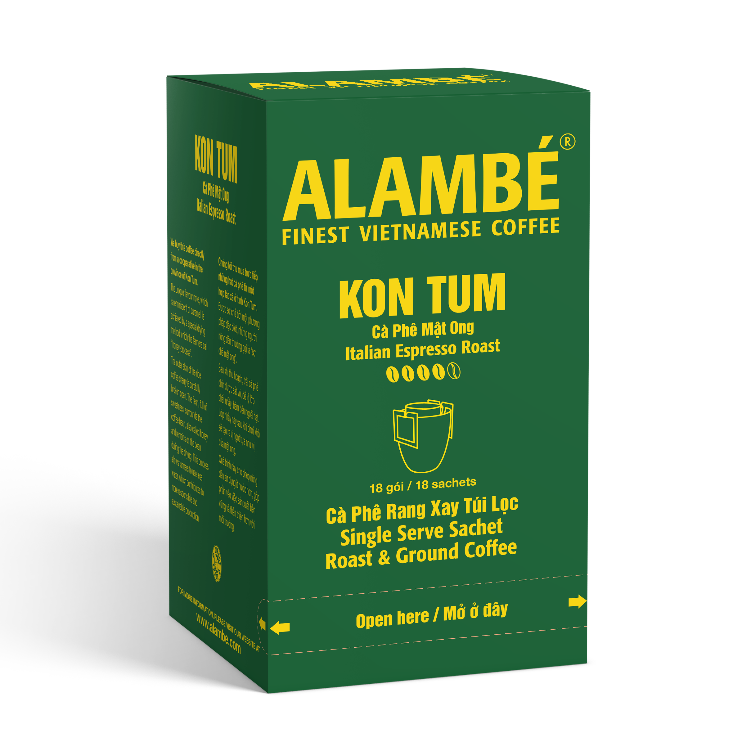 CÀ PHÊ TÚI LỌC ALAMBÉ - KON TUM (18 gói x 10g)