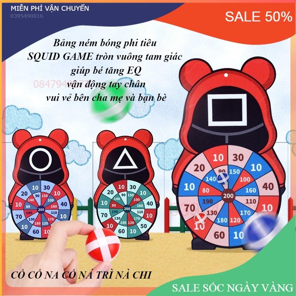 Bảng ném bóng phi tiêu SQUID GAME tròn vuông tam giác giúp bé tăng EQ vận động tay chân vui vẻ bên cha mẹ và bạn bè...