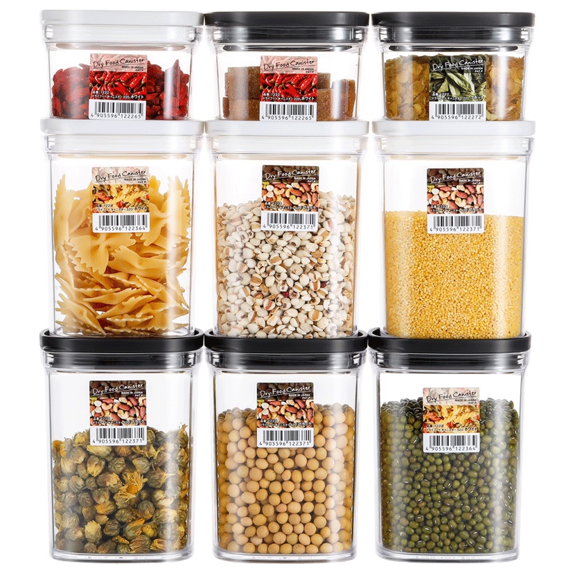 Combo 02 Hộp nhựa chứa đựng, bảo quản thực phẩm khô cao cấp Inomata Canister - Made in Japan
