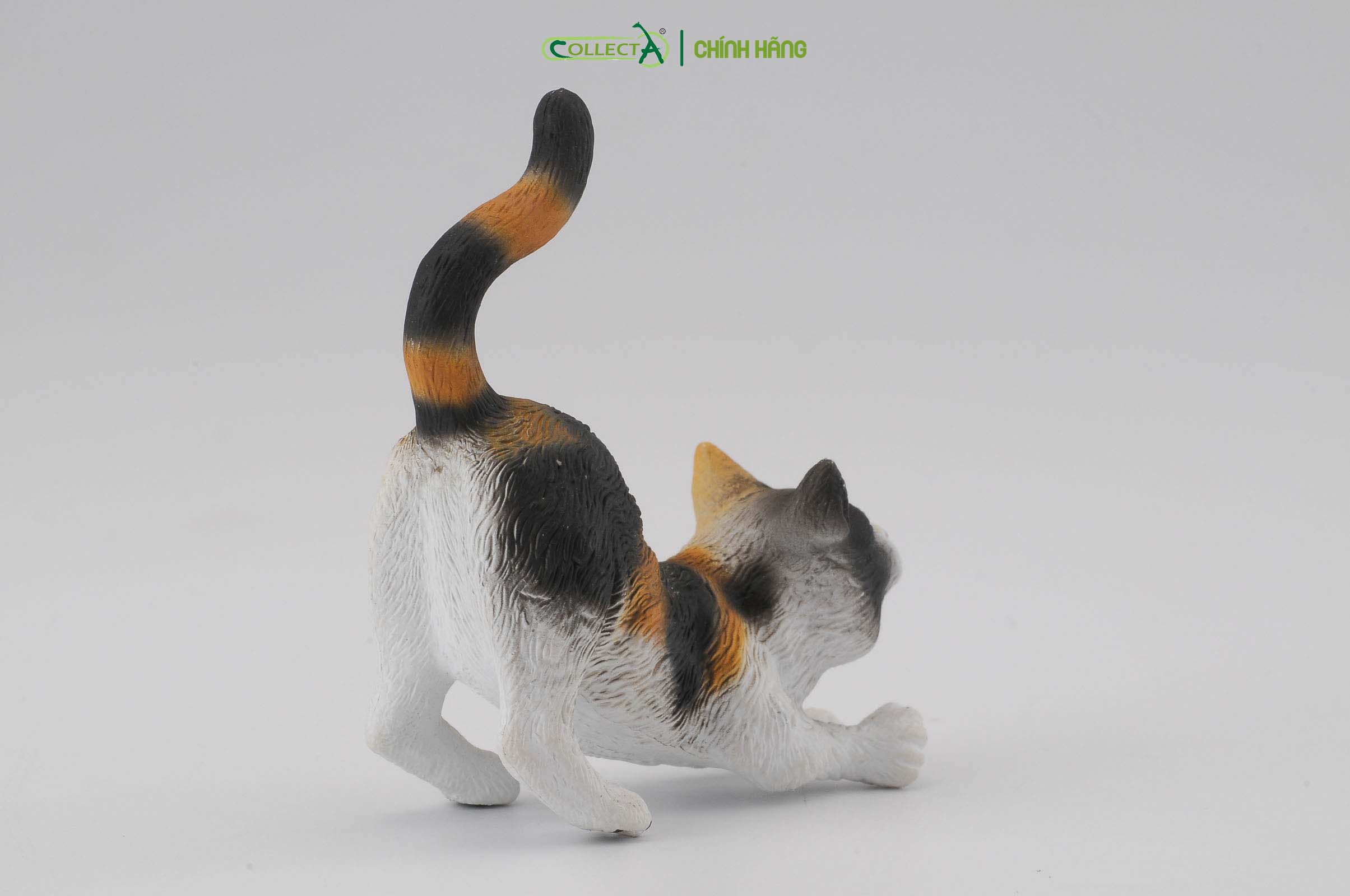 Mô hình thu nhỏ: Mèo tam thể - 3-Colour House Cat - Stretching, hiệu: CollectA, mã HS 9650030[88491] -  Chất liệu an toàn cho trẻ - Hàng chính hãng