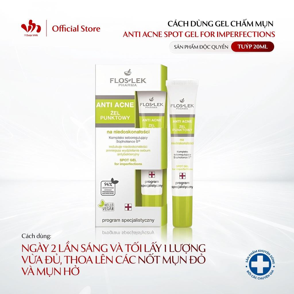 Gel Chấm Mụn Anti Acne Spot Gel For Imperfections FLOSLEK Hỗ Trợ Giảm Thâm Mụn 20ml