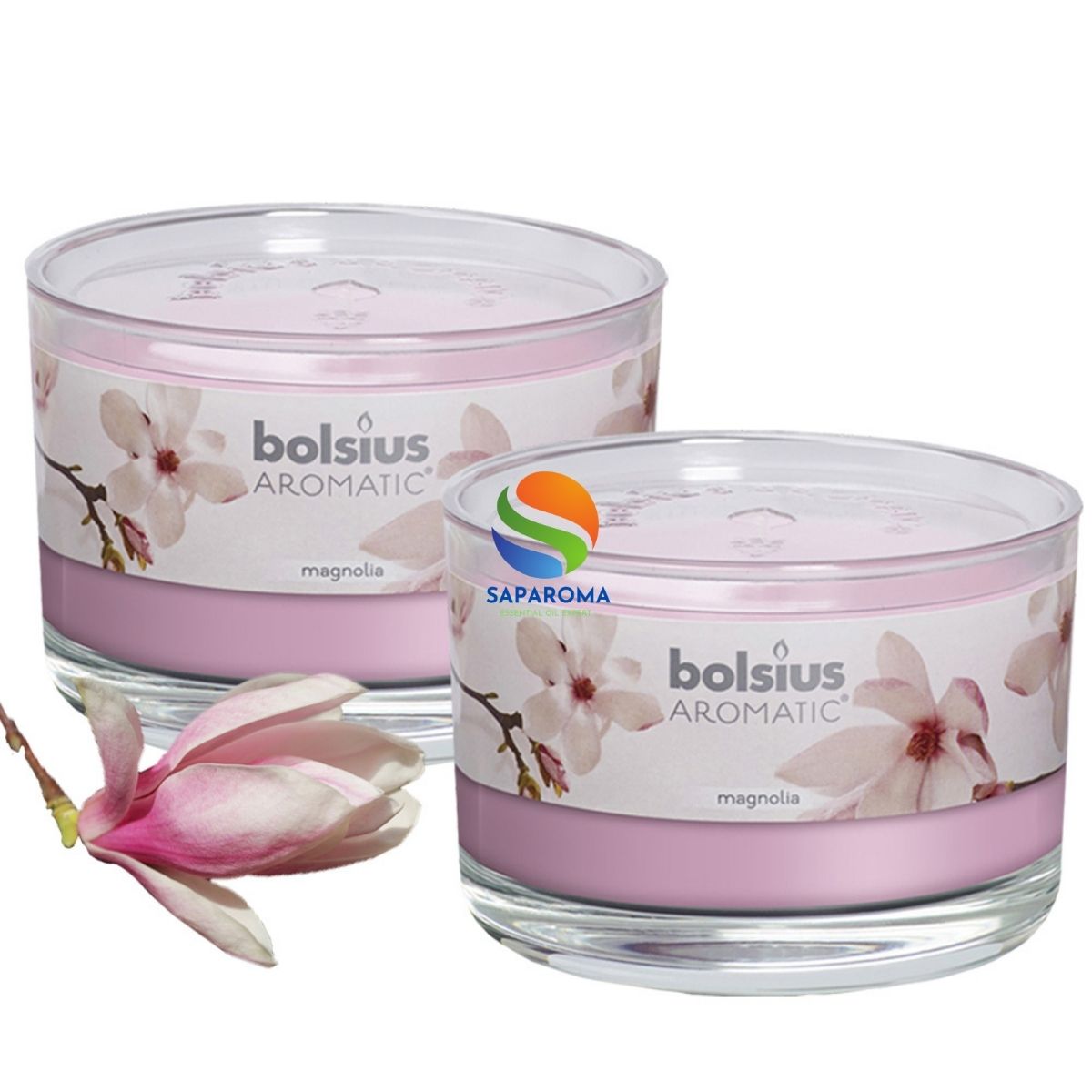Combo 2 ly nến thơm tinh dầu Bolsius Magnolia 155g - hoa mộc lan, nến trang trí, thơm phòng, thư giãn, Hỗ trợ khử mùi
