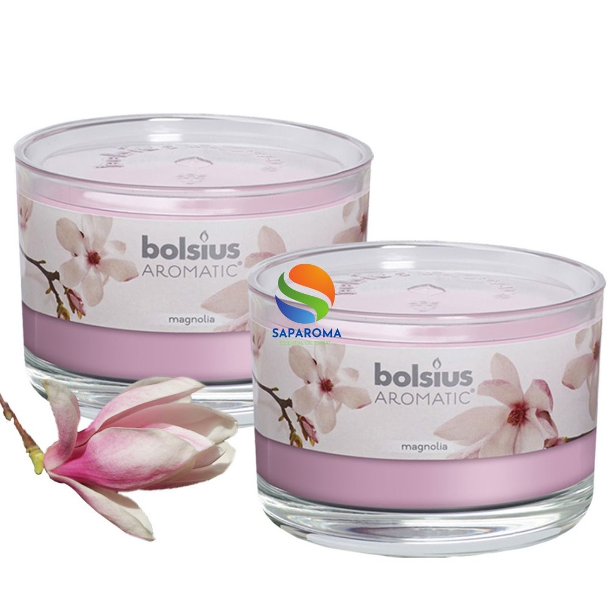 Combo 2 ly nến thơm tinh dầu Bolsius Magnolia 155g - hoa mộc lan, nến trang trí, thơm phòng, thư giãn, khử mùi