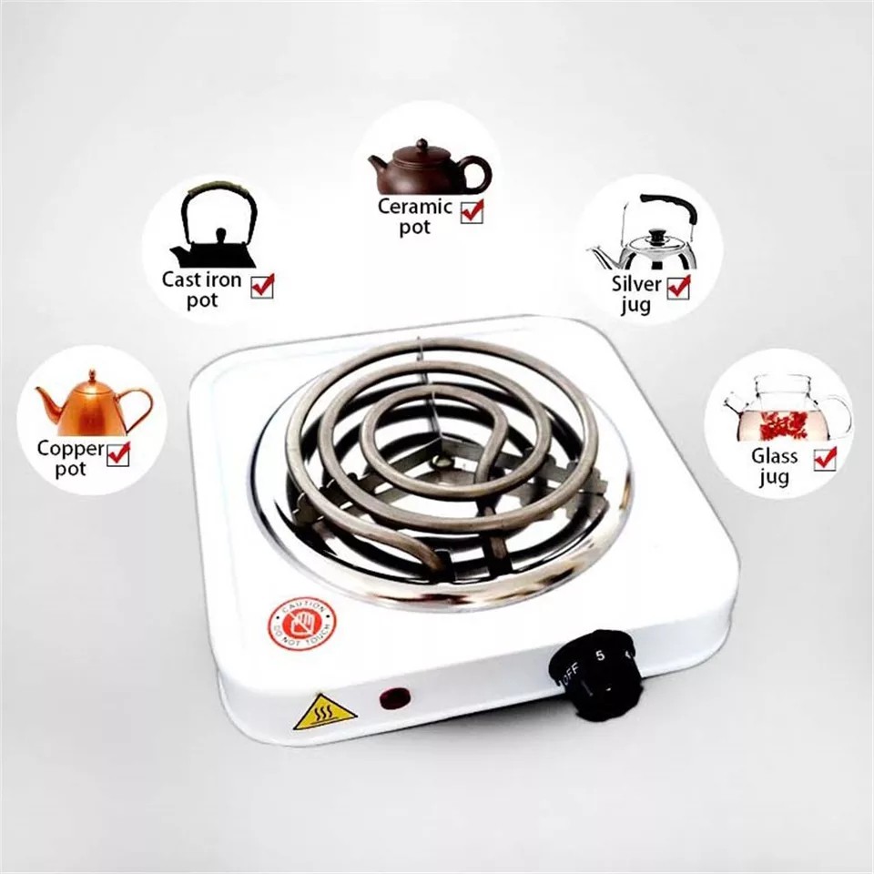 Bếp Điện Gia Dụng 1000W Hot Plate Làm Nóng Cafe, Nấu Đa Năng