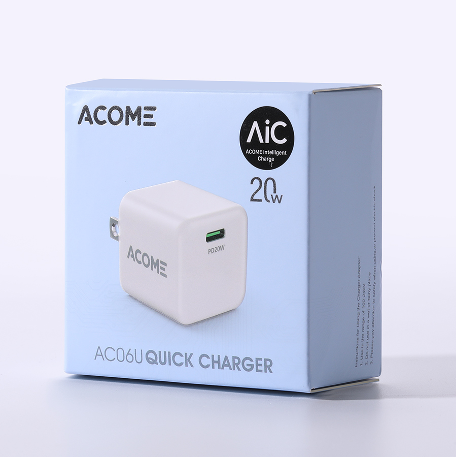 Cốc Sạc Nhanh ACOME AC06U PD 20W Cổng Type-C Tương Thích Với Các Dòng Điện Thoại Android/iOS - Hàng Chính Hãng