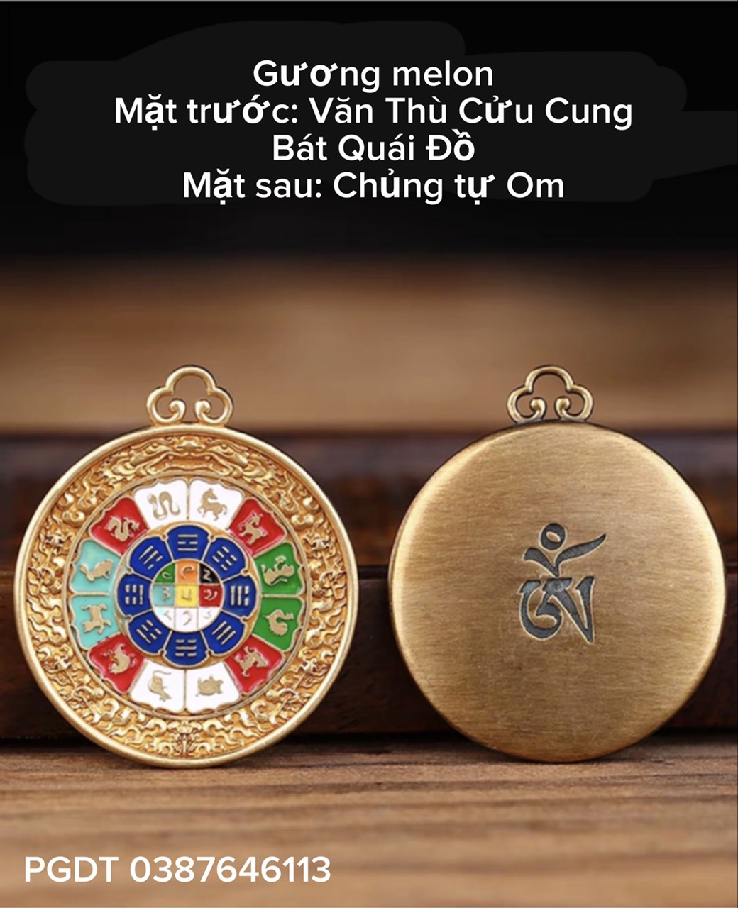 GƯƠNG MELON VĂN THÙ CỬU CUNG BÁT QUÁI