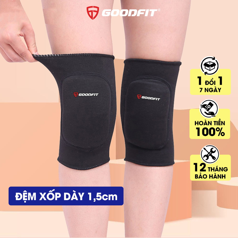 Bó gối thể thao, băng đầu gối GoodFit đệm xốp dày dặn, co giãn 4 chiều GF517K