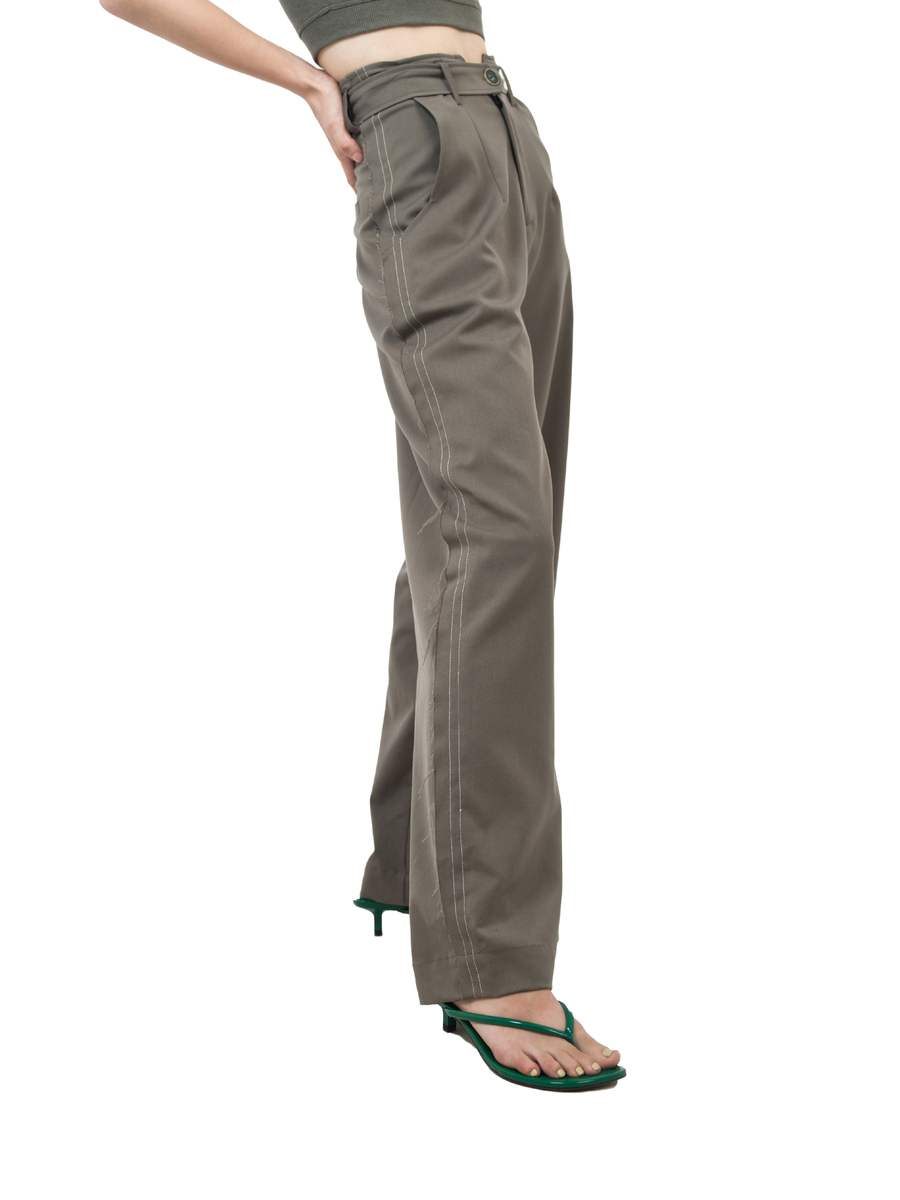 là min - Quần Moss Green Raw-cut Trousers