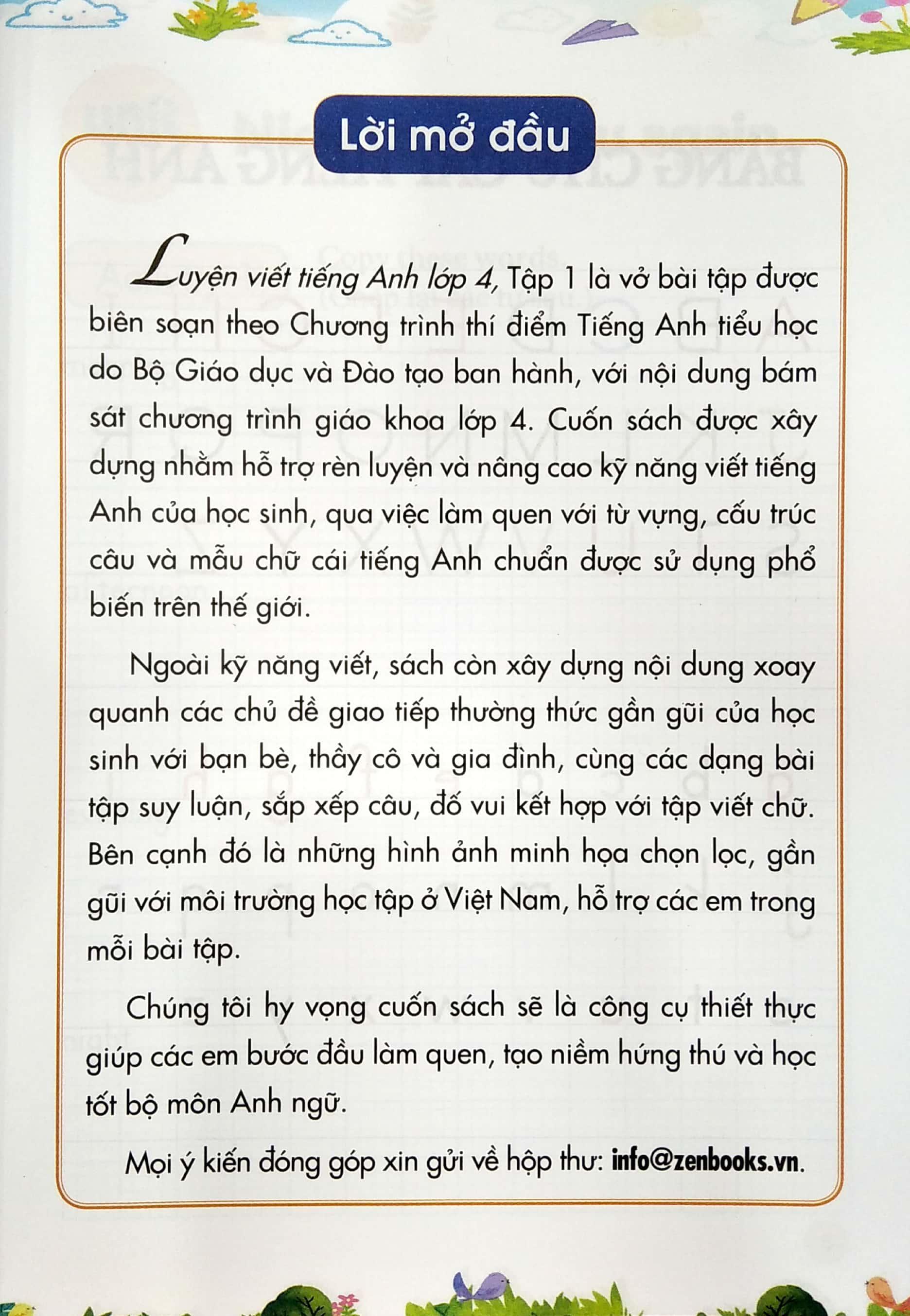 Luyện Viết Tiếng Anh Lớp 4 (Tập 1) (Tái Bản)