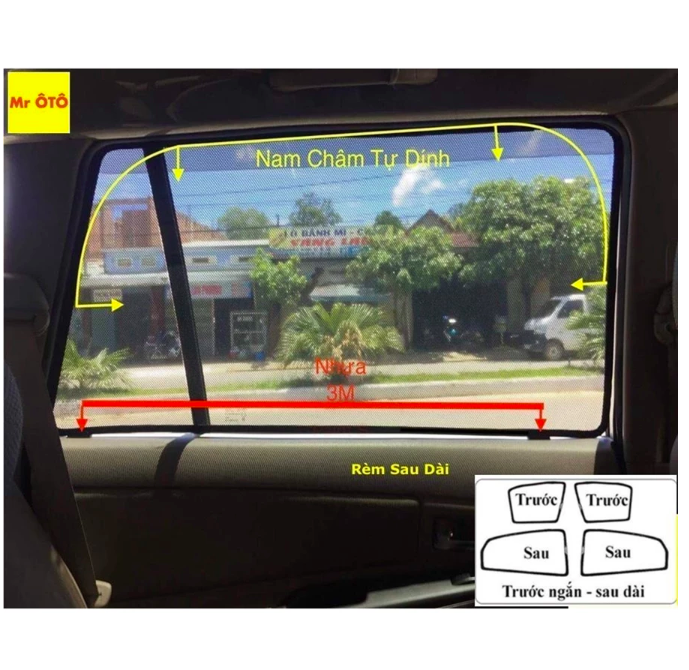 Bộ phụ kiện đế nhựa giữ rèm che nắng chuyên dụng cho xe ô tô.