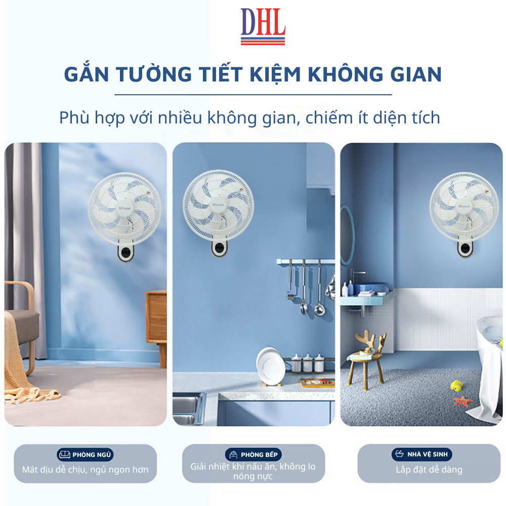 Quạt treo tường FTT-60AEC-D39W có remote, công suất 60W, hẹn giờ thông minh lên đến 12 tiếng - hàng chính hãng Bảo hành 2 năm