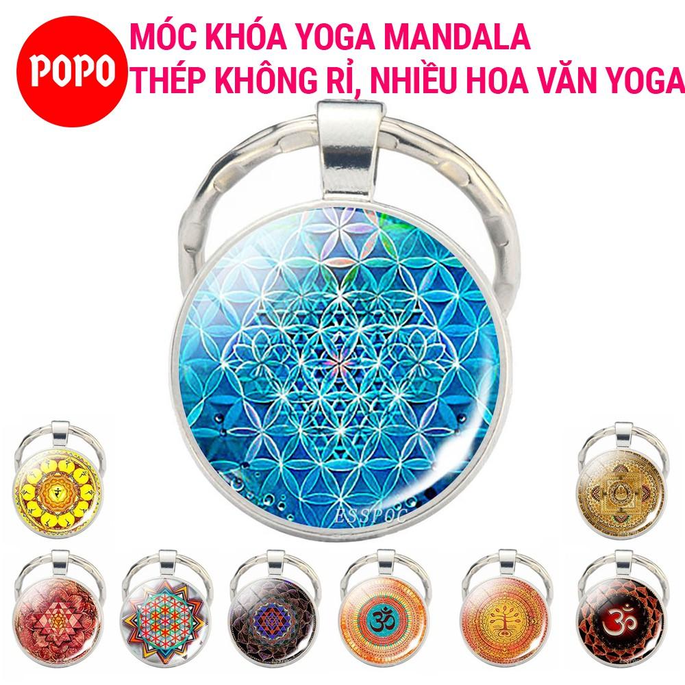 Phụ kiện YOGA Móc khóa hoa Mandala POPO YGK chất liệu thép không rỉ