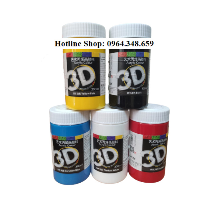 Combo 5 Màu vẽ Acrylic 3D 300ml