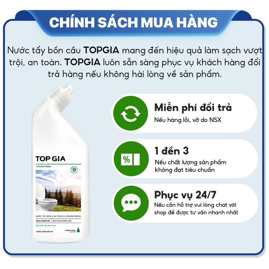 Combo 4 chai tẩy rửa bồn cầu TopGia 500ml, kháng khuẩn, khử mùi hôi, tẩy sạch vết bẩn hiệu quả