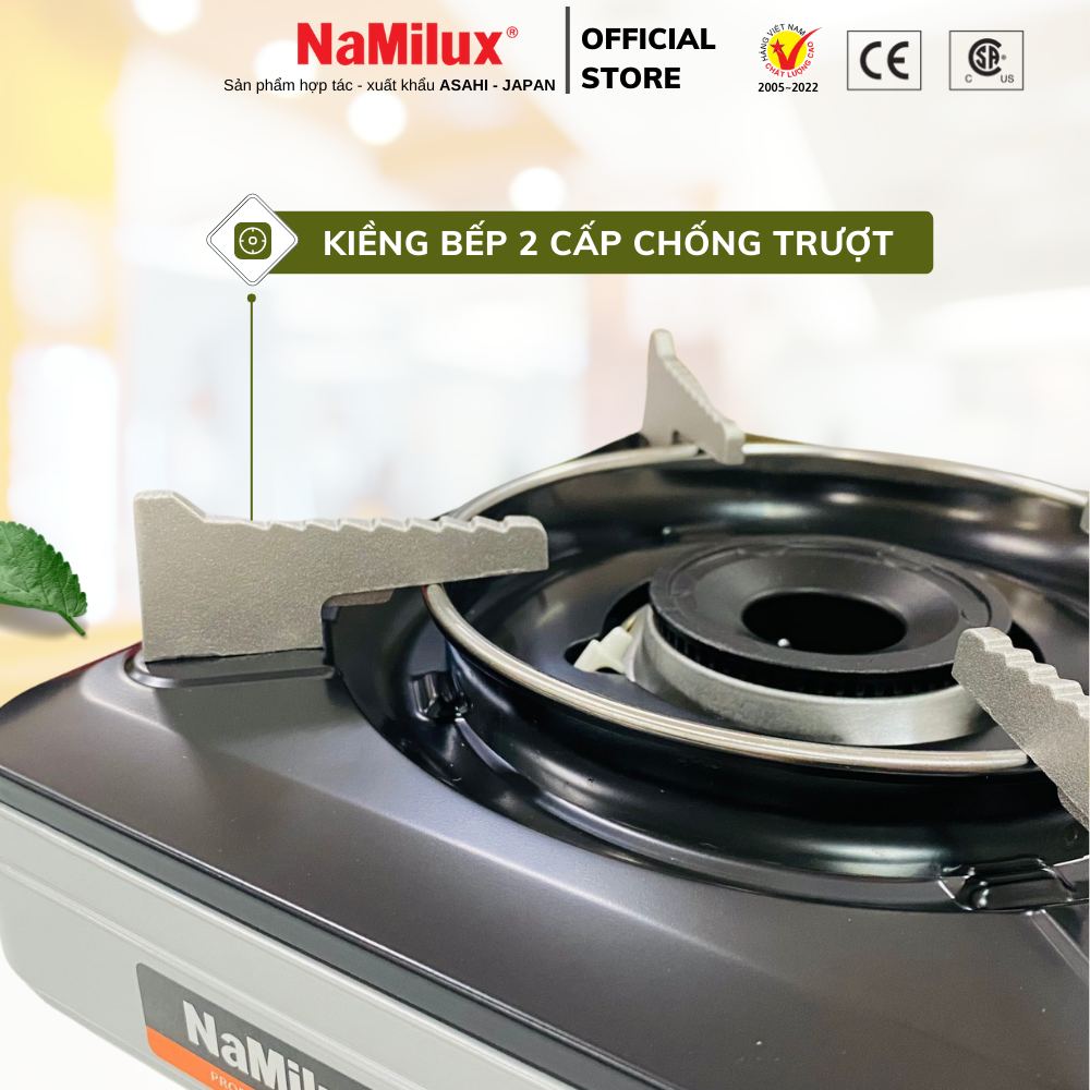 Bếp Gas Du Lịch (Bếp Gas Mini) NaMilux Mother│Van An Toàn Inline Cut│Công Suất 2.6 Kw (2.200 kcal/giờ) - Hàng Chính Hãng