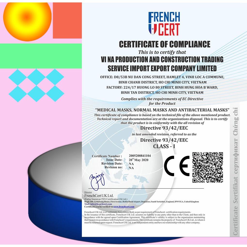 Khẩu trang y tế 4D (KF 94) VN NUMBER ONE Hộp 10 cái, Sản phẩm đạt chứng nhận CE Châu Âu