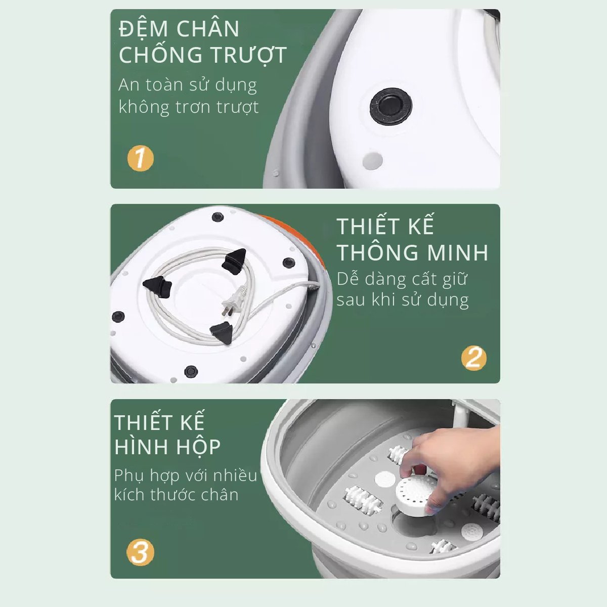 Bồn ngâm chân massage xếp gọn Kachi MK344