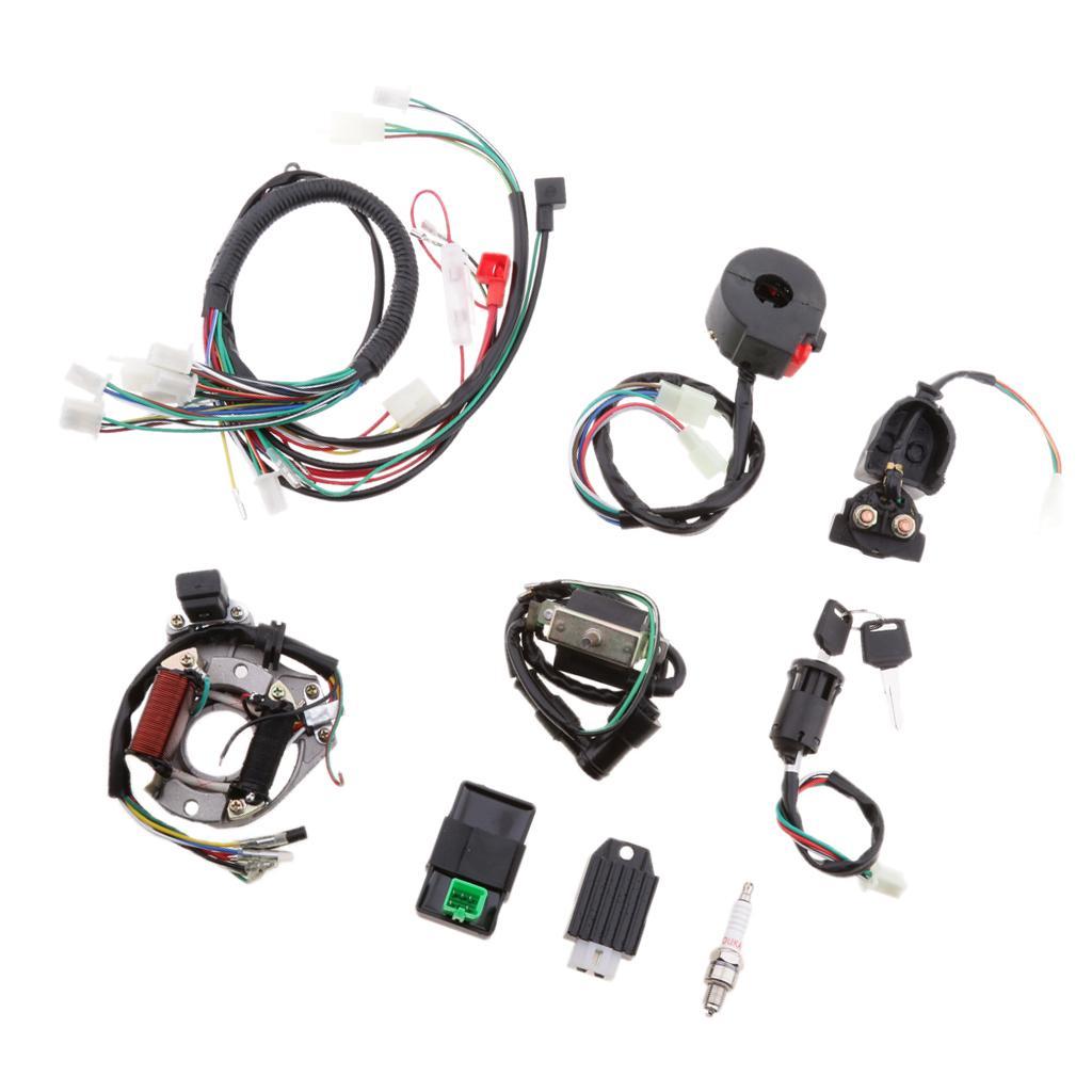 CDI Wire Harness Assembly Wiring Kit for 50cc 70cc 90cc 110cc Go Kart