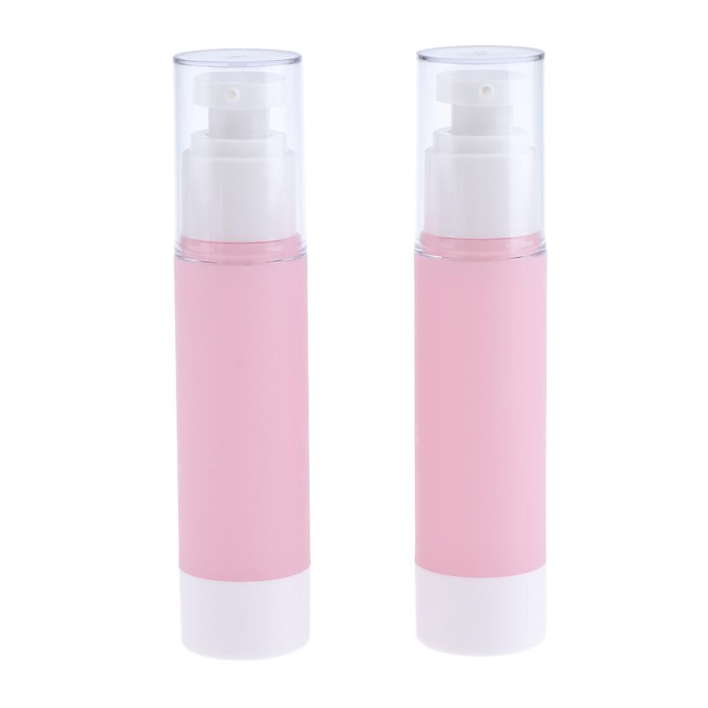 2 Cái Xách Tay Mỹ Phẩm Rỗng Trang điểm Vô Trùng Airless Pump Spray Chai