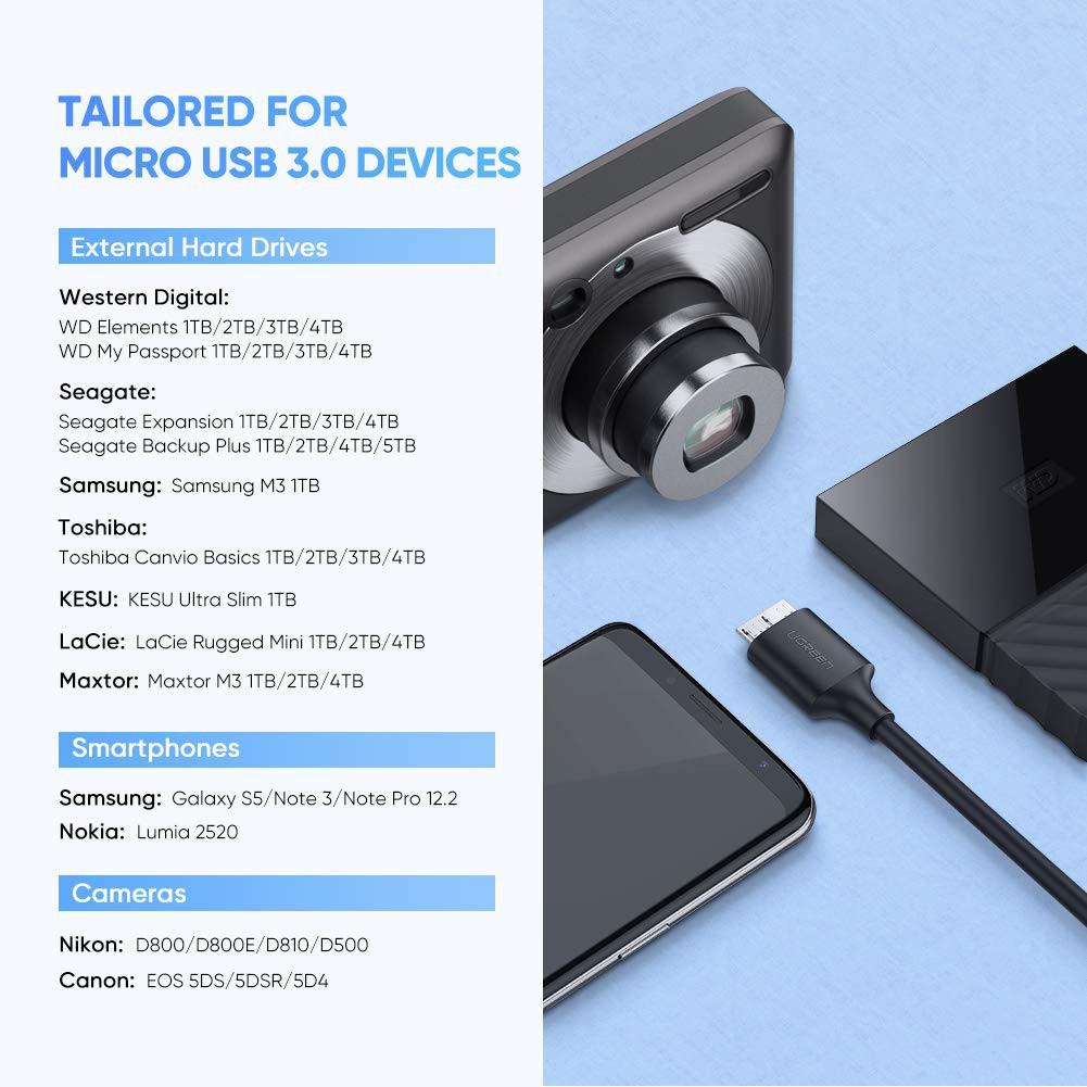 Cáp USB type C sang Micro B dài 1m UGREEN US312 20103 tốc độ truyền dữ liệu nhanh - Hàng chính hãng