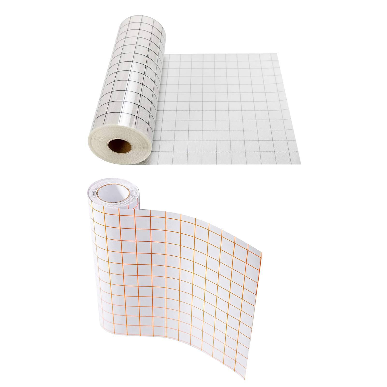 Grey&Orange Grid Clear Transfer Paper Tape Roll for Vinyl Crafts Hobby