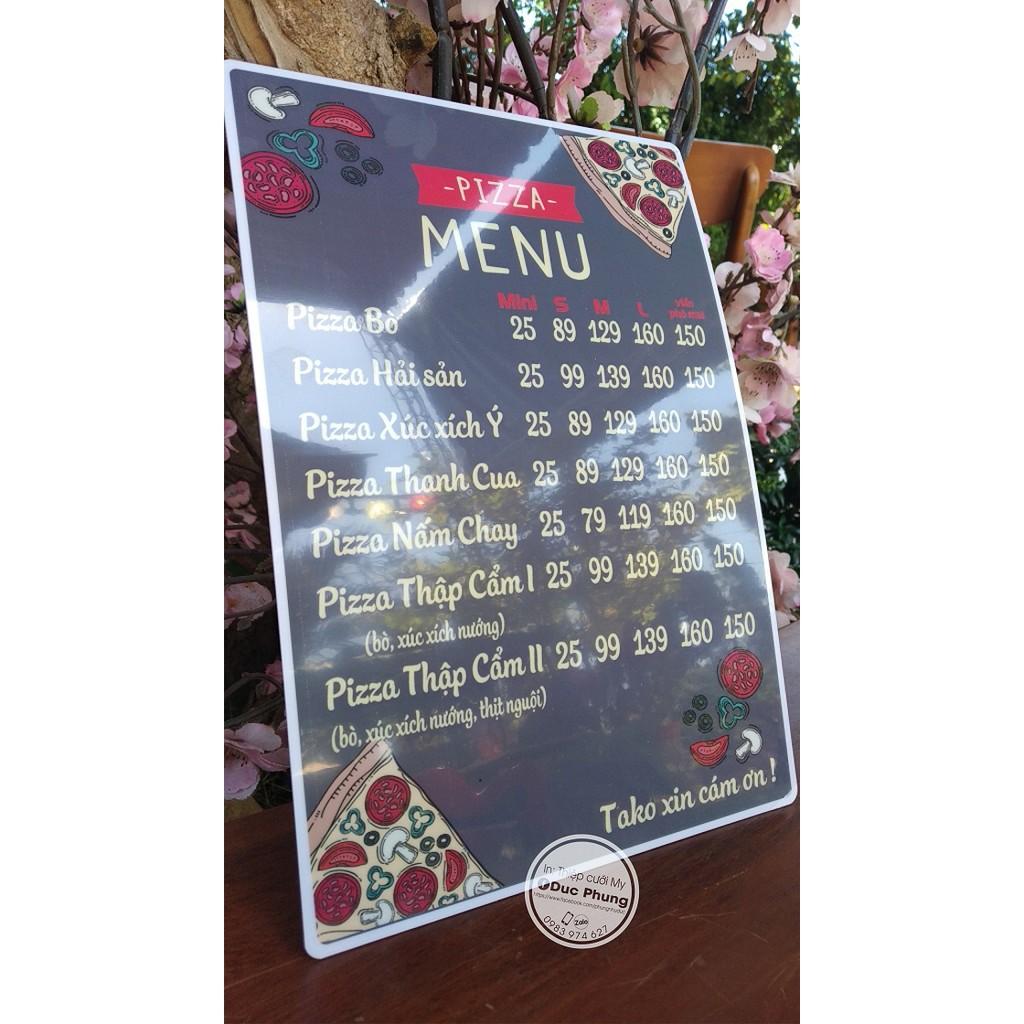 Combo 5 menu nhựa (Giá đã bao gồm phí thiết kế)