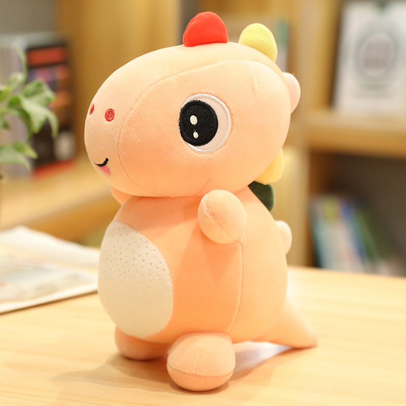 Gấu Bông Khủng Long Mắt Lồi Chibi Đứng Vây 7 Màu Dễ Thương Cho Bé (25cm---&gt;75cm) Vải Miniso Siêu Mềm Mịn, An Toàn (Tặng Kèm 1 Ví Da 12 Ngăn Đựng Thẻ ATM, CCCD)