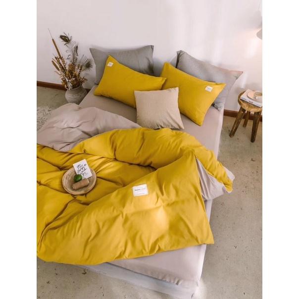 Bộ chăn ga gối cotton TiCi cao cấp KHÔNG BAI XÙ, hàng nhập khẩu một màu - BO CHUN THEO YÊU CẦU