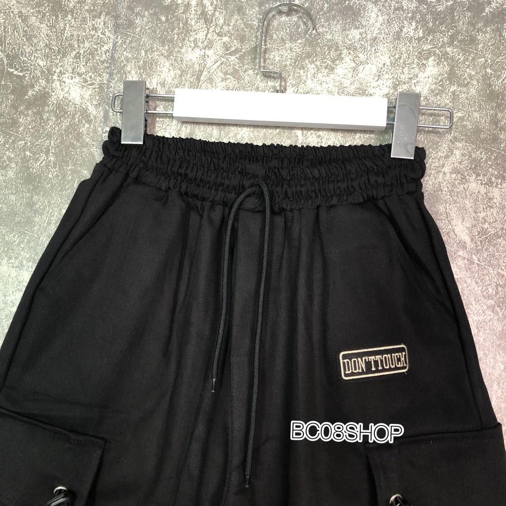 Quần Short KaKi Unisex Túi Hộp rút nhãn túi Màu Đen