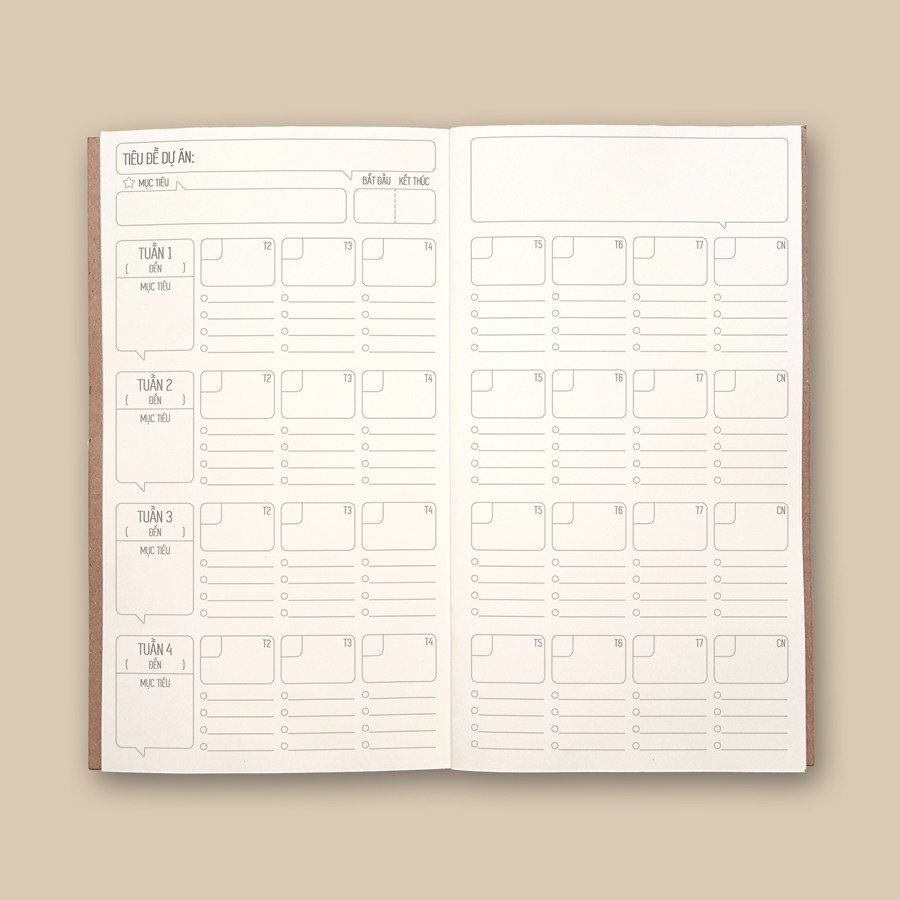 Sổ tay planner MIX Tổng hợp &quot;Quản lý dự án&quot; - Kế hoạch / Gantt chart / to-do list / checklist