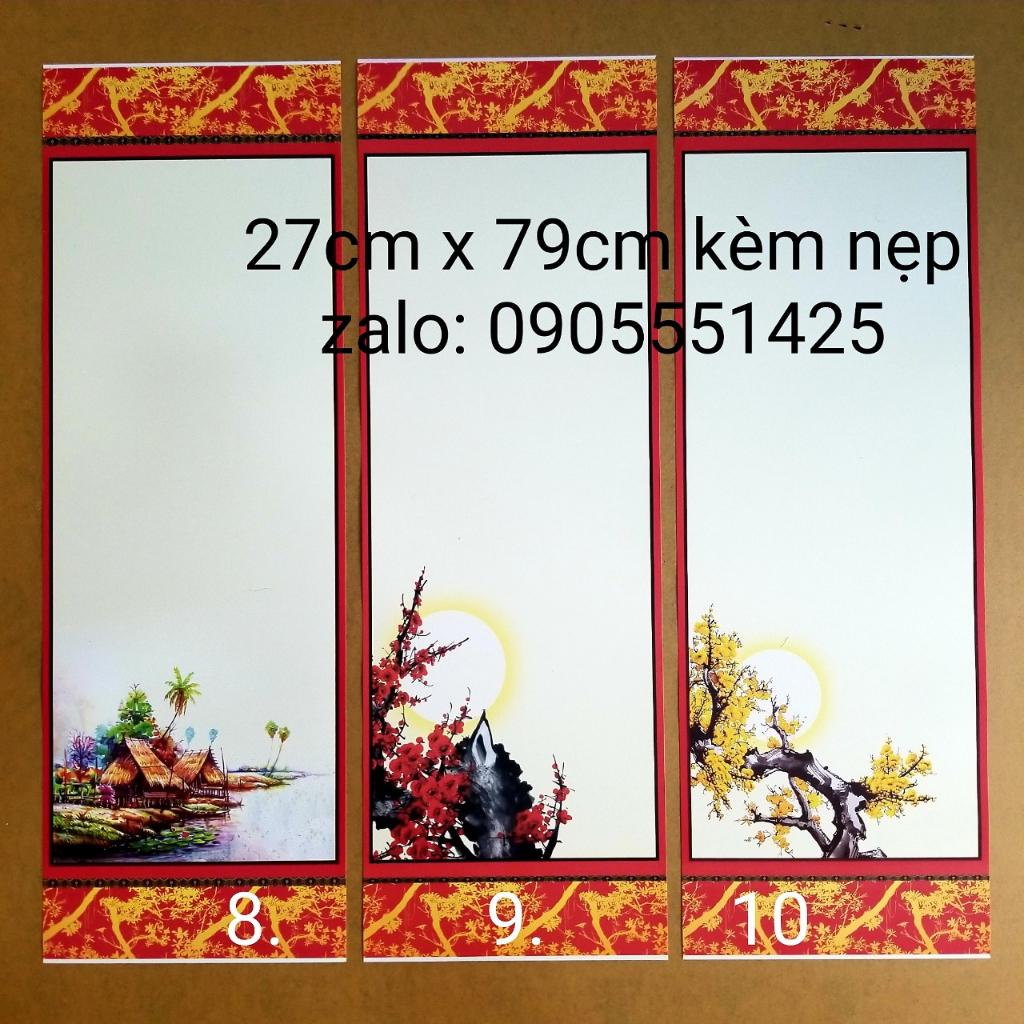 Set gồm 10 tờ giấy viết thư pháp KÈM 10 cặp nẹp treo kích thước 27cm x 79cm. Nghiêng, giấy, bút, mực thư pháp