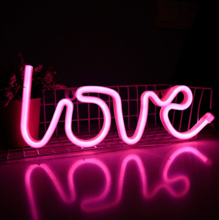 Đèn Led Neon Chữ LOVE 30*15 Cm Trang Trí Tặng Quà Sinh Nhật Cầu Hôn Đám Cưới