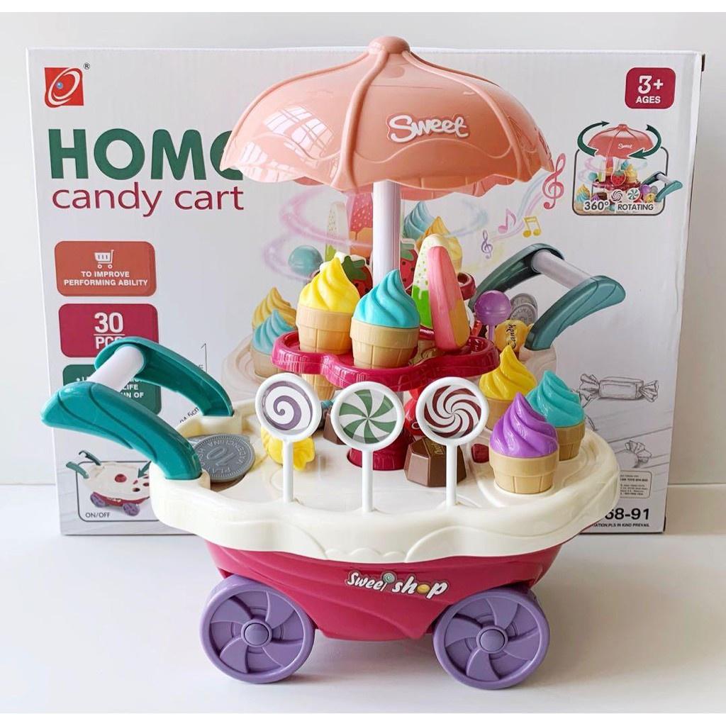Bộ đồ chơi XE ĐẨY BÁN KEM Cho các bé vui chơi kèm đèn và nhạc