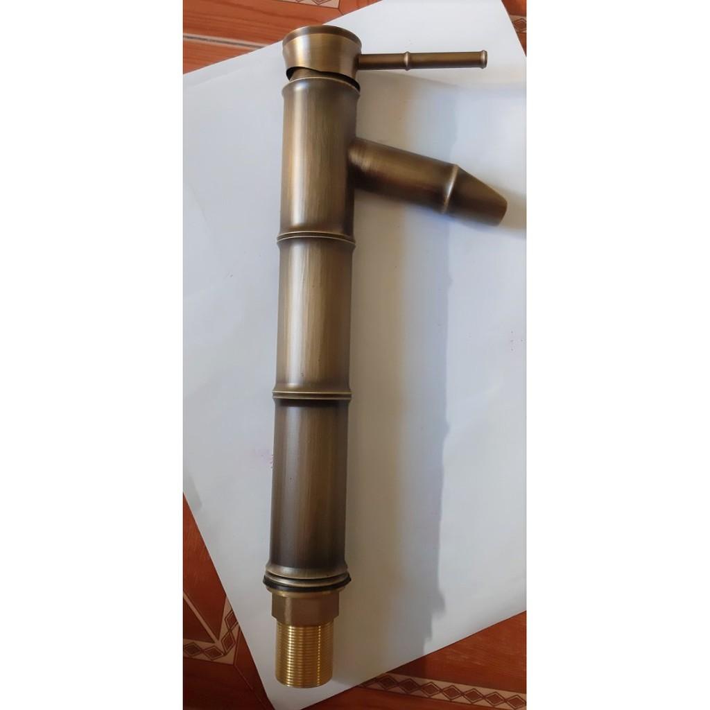 Vòi Lavabo Đồng Cổ Điển Trúc Nóng Lạnh