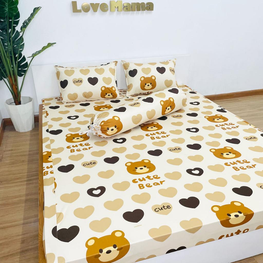 Ga chống thấm Cotton cao cấp gấu bear cute không sột soạt, không nóng, thoáng mát